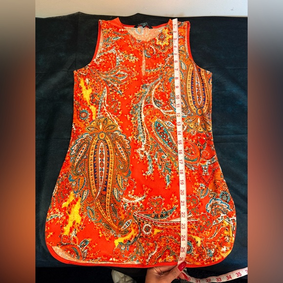 🔥Ralph Lauren Women's Orange Paisley Top Size XXS NWOT 🔥 - Picture 5 of 6